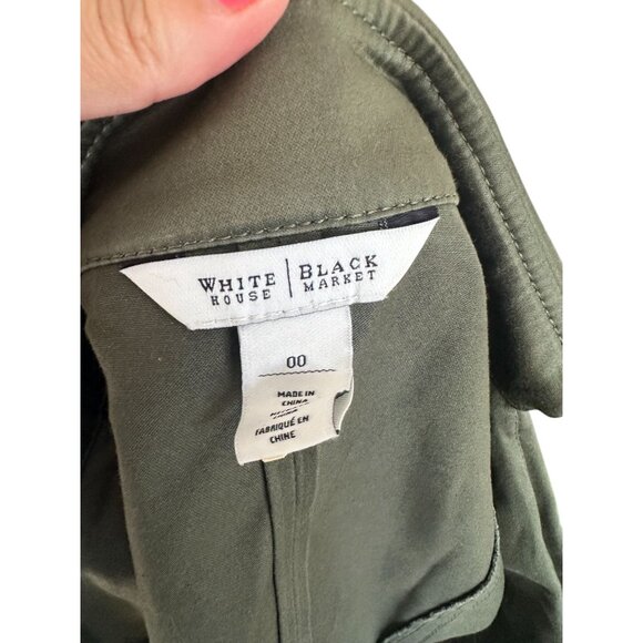 WHITE HOUSE BLACK MARKET Olive Green Jacket Blazer Size 00 - Picture 8 of 8